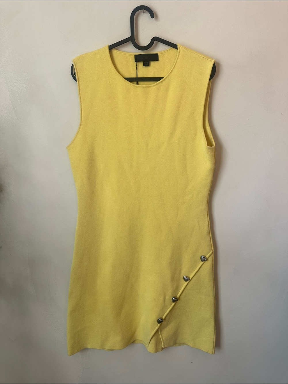 NWT ZARA IRREGULAR BUTTON KNIT DRESS L
